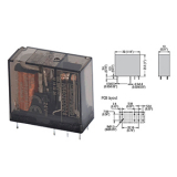 HR402CD024 Реле миниатюрное, катушка управления 24VDC, 10A, 2 перекидных контакта, высокий профиль