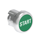 LPSB1163 Нажимная кнопка Platinum диаметром 22 мм, утапливаемая, без фиксации, с пружинным возвратом, символ START, цвет зеленый, (без крепежного основания LPXAU 120M)