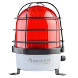 SNT-D12522-B-KFS-1 Сигнальная лампа в алюминиевом корпусе, стробоскопический эффект, Красный, 85-260V AC/DC, IP65. Зуммер