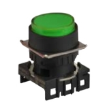 S16PR-E3G Кнопочный выключатель, круглый, 16 мм, выступающие, без фиксации (с возможностью исп. подсветки), без блока контактов, цвет Зеленый