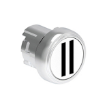 LPSB1128 Нажимная кнопка Platinum диаметром 22 мм, утапливаемая, без фиксации, с пружинным возвратом, символ II, цвет белый, (без крепежного основания LPXAU 120M)