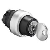 LPCS332R3131A Переключатель пластиковый с ключом (без крепежного основания ..AU120), 3 положения с фиксацией 1-0-2, Точка извлечения ключа в левом положении 3131A