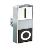 8LM2TBL7124 Толкатель двойной кнопки нажатияс возможностью установки подсветки, в металлическом корпусе, без фиксации, утапливаемые кнопки, (без крепежного основания ..AU120), цвет кнопок: белый/черный, символы "I" и "O"