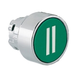 8 LM2T B1123 Толкатель кнопки в металлическом корпусе, утапливаемый, без фиксации, (без крепежного основания ..AU120), цвет зеленый, с символом "II"