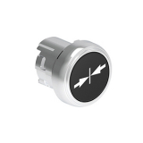 LPSB1512 Нажимная кнопка Platinum диаметром 22 мм, утапливаемая, без фиксации, с пружинным возвратом, символ стрелки вправо-влево, цвет черный, (без крепежного основания LPXAU 120M)