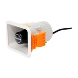 MSP-LPM-01 12VDC Электронная рупорная сирена, монтаж в панель, размер 110 мм х 88 мм х 135 мм, питание 12VDC, звуковое давление 110 + 5 дБ, IP65