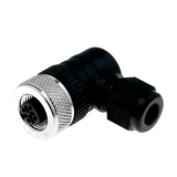 RKCW 4/7 Разъем угловой  без кабеля, для датчиков под разъём M12, 4pin, гнездо, уплотнитель для кабеля, IP67,  Lumberg