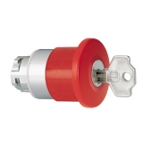8LM2TB6544G503 Толкатель грибовидной кнопки d=40 мм в металлическом корпусе, для простой остановки, с фиксацией, возврат ключом G503, (без крепежного основания ..AU120), цвет красный