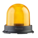 SNT-1225-B-3 Сигнальный маяк 125 мм, куполовидный, монтаж на поверхность, 5 режимов свечения, Жёлтый, 85-260V AC/DC, IP65. Зуммер