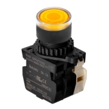 S2PR-P3YABD Кнопочный выключатель, с подсветкой, выступающего типа, 22/25, желтый, 1 НО, 1 НЗ, 110VAC/10A, 220VAC/5A, СИД 12-30 VDC/В~