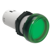LPMLE3 Моноблочный светодиодный индикатор, d=22 мм, постоянное свечение, 110-120VAC, Т= -25...+70 C, IP66, IP67, IP69K с передней; IP20 с задней стороны, Цвет зеленый