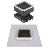 SQ3PFS-P1R Толкатель кнопки нажатия, квадратная, без подсветки, утопленный тип, под отверстие d=30 мм, цвет красный (БЕЗ БЛОКОВ КОНТАКТОВ)