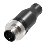 QE12-W4F разъём прямой M12, 4-pin, папа (штекер, вилка), медно-никелевый сплав + PVC; Imax-4A, 250VAC/DC, IP67, -40˚С…85˚С, под кабель 4...6мм, винтовые зажимы