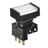 S16PRT-H4WC24 WHITE/1C/LED 24V Кнопочный выключатель, прямоугольный, 16 мм