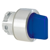 8LM2TSL1336 Переключатель с подсветкой, в металлическом корпусе с короткой ручкой (без крепежного основания ..AU120), 3 положения: слева - с фиксацией, справа без фиксации 1-0<2, цвет, синий