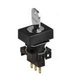 S16KRT-2AKC 2(0-S)/L/1C Селекторный переключатель с ключом, прямоугольный, 16 мм