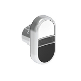 LPSBL7114 Двойная кнопка нажатия без фиксации с белым световым индикатором, с двумя утопленными кнопками, цвета белый и черный, (без крепежного основания LPXAU 120M)