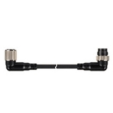 C2D4-5 Соединительный кабель для датчиков, схема подключения: 2 разъёма 4-pin M12 - гнездо (угловое) - штекер (угловой), для цепей постоянного тока (DC), длина 5 м, питание 24VDC