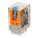 RKF4CO220LTD1 Реле промежуточное, 4 перекидных контакта, 6A (250VAC/30VDC), 220VDC, мех. индикация, тест-кнопка с блокировкой, защитный диод +A1/-A2, LED