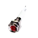 M06P-12R LED-индикатор, монтаж на панель под d=6мм, красный, утопленная головка (хромированная латунь), питание 12VDC, IP60