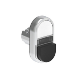 LPSBL7214 Двойная кнопка нажатия без фиксации с белым световым индикатором, с одной выступающей и одной утопленной кнопками, цвета белый и черный, (без крепежного основания LPXAU 120M)