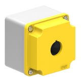 LPZM1A5 Корпус для пультов управления на 1 кнопку d=22 мм, металл, желтый, 80х80х73 мм