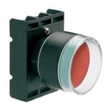 8 LP2T B304 Толкатель кнопки в пластиковом корпусе, с выступающим защиным кольцом без фиксации, (с крепежным основанием ..AU120), цвет черный