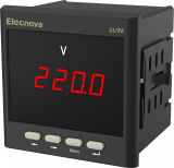SU96-CJ 380В К 1RS485 2DO Вольтметр 1-фазный, тип индикатора - LED, питание АС/DC 80-270В, размеры лицевой панели 96х96 мм, вырез в щите 91x91 мм, Выходы: RS485 (протокол Modbus-RTU), 2 реленых выхода: 5A, 250VAC, IP64, Tемпература работы -40..+70C