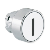 8LM2TB1118 Толкатель кнопки в металлическом корпусе, утапливаемый, без фиксации, (без крепежного основания ..AU120), цвет белый, с символом "I"