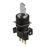 S16KR-2DKC 2(0-S)/R/1C Селекторный переключатель с ключом, круглый, 16 мм