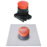S2ER-E2R Кнопка грибовидная под отверстие d=22/25. Короткая головка d=30, блокировка при нажатии, сброс при повороте. БЕЗ КОНТАТОВ