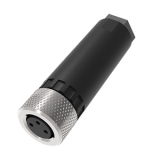 QE8-N3F разъём прямой M8, 3-pin, мама (гнездо), медно-никелевый сплав + PVC; Imax-4A, 60VAC/DC, IP67, под кабель 4…5мм, винтовые зажимы, -40˚С…85˚С