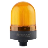 SNT-S715-S-3 Сигнальный маяк 70 мм, куполовидный, монтаж гайкой 22 мм, постоянное свечение, Жёлтый, 24V/DC, IP65.