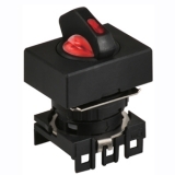 S16SRT-L3RC12 RED/2(R-0-R)/1C/LED 12V Селекторный переключатель, прямоугольный, 16 мм