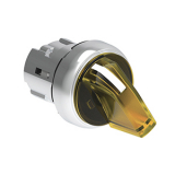 LPSSL1305 Металлический переключатель с короткой ручкой, d=22 мм, 3 положения с фиксацией 1-0-2, (без крепежного основания LPXAU 120M), цвет желтый