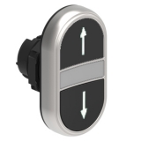 LPCBL7191 Двойная черная кнопка нажатия с белой подсветкой, пружинный самовозврат обеих кнопок, стрелки вверх-вниз