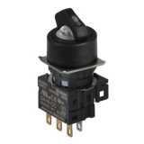 S16SR-S2WC WHITE/2(0-S)/1C Селекторный переключатель, круглый, позиция: 16 мм, без подсветки, рабочее положение: 2-х позиционный без возврата, белый, блок контактов: контакт С:1