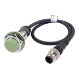 PRW18-8DN Датчик индуктивный, Sn=8мм, выход NPN NO, частота срабатывания 350Гц, питание 12…24VDC, цилиндрический корпус M18 (никелированная латунь) с кабелем 0.3м и разъёмом M12, монтаж незаподлицо, IP67