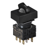 S16SRT-S2W2C WHITE/2(0-S)/2C Селекторный переключатель, прямоугольный, позиция: 16 мм, без подсветки, рабочее положение: 2-позиционный, без возврата, белый, блок контактов: контакт С:2