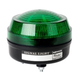 MS86L-BFF-G-F Светодиодная сигнальная лампа d=86мм, питание 90-240VAC, постоянное + мигающее свечение + зуммер, цвет ЗЕЛЕНЫЙ, низкопрофильный тип плафона