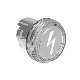 LPSL1187 Колпачок светового индикатора с символом "опасное напряжение", металлический корпус, под диаметр отверстия d=22 мм, (без крепежного основания LPXAU 120M), бесцветный