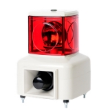 MSGS-120-R, Лампы накаливания, вращающаяся маячковая колонна с сигналом тревоги, сиреной и мелодией, 1 секция, 220В AC, красный