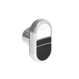 LPSB7114 Кнопка нажатия с двумя плоскими, утапливаемыми кнопками без фиксации, цвета белый-черный, (без крепежного основания LPXAU 120M)