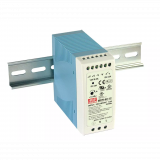 MDR-60-12 Источник питания Mean Well  на DIN-рейку в пластиковом корпусе, U вх. 85...264 В AC или 120...370 В DC,  U Вых. = 12VDC, 5A,  60Вт, размер 40х90х100 мм, 350 гр.