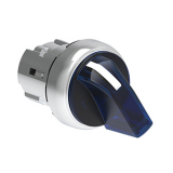 LPSSL1306 Металлический переключатель с короткой ручкой, d=22 мм, 3 положения с фиксацией 1-0-2, (без крепежного основания LPXAU 120M), цвет синий