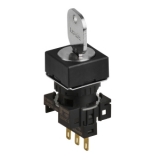 S16KRS-4BKC 2(S-0-S)/L+R/1C Селекторный переключатель с ключом, квадратный, 16 мм
