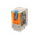 RKE4CO220LTD1 Реле промежуточное, 4 перекидных контакта, 5A (250VAC/30VDC), 220VDC, мех. индикация, тест-кнопка с блокировкой, диод +A1/-A2, LED