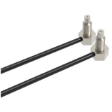 PFT-420-V Оптоволоконный кабель на пересечении луча, головка под углом 90 градусов, M4, диапазон срабатывания до Sn=150/500/2000 мм (T-тип), мин. радиус игиба R25, длина кабеля 2 м