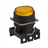 S16PR-E3Y Кнопочный выключатель, круглый, 16 мм, выступающие, без фиксации (с возможностью исп. подсветки), без блока контактов, цвет Желтый