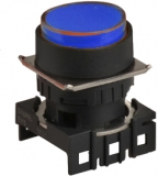 L16RR-EB Сигнальная лампа круглая, монтажное отверстие: d=16 мм, плафон: выступающий, цвет: синий, корпус сигнальной лампы (БЕЗ блока индикации)
